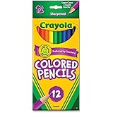 Crayola Long Barrel Colored Wood-case Pencils, Assorted Colors, (68-4012), 12 pencils per pack - 6 pack