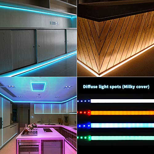 Muzata 20Pack 6.6FT/2M Black LED Channel System with Milky White Cover