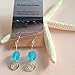 Handmade Sea Glass Spiral Earrings, OF EARTH AND OCEAN collection, Silver Plated with Turquoise Glass