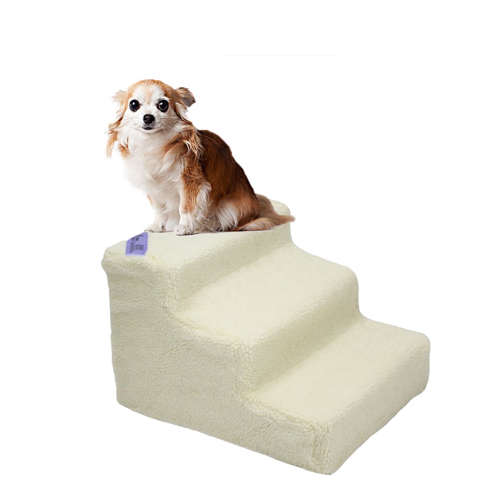 YOFIT Doggy Steps 3 Steps Pet Stairs, Holds Up to 70 lbs (White) Pet Supplies