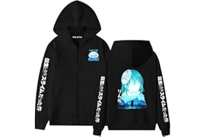 CNUYANGC Unisex Ainme Zipper Hoodie That Time I Got Reincarnated As A Slime Printed Long Sleeve Pullover Clothes Top