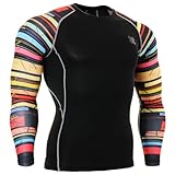 Fixgear Sports Mens Womens Under Compression Armour Running Base layer Printed Long Sleeve S~4XL