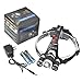 Smiling Shark 5000 Lumen Bright Headlamp Flashlight, 3 XML-T6 LED Headlight Torch with Rechargeable Batteries and Charger for Outdoor Sport