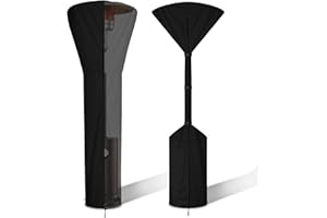 Dalianlc Patio Heater Covers for Standing Heater, Upgrade Windproof Fire Sense Patio Heater Cover, Propane Outdoor Heater Cover Waterproof Heavy Duty Accessoriesm, 89”H x 33”D x 19”B