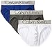 Calvin Klein Men's Underwear 3 Pack Steel Micro Briefs, Mink/White/Black, Large
