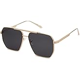 SOJOS Retro Oversized Square Polarized Sunglasses for Women Men Vintage Shades Classic Large Metal Sun Glasses