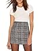 HaoDuoYi Womens High Waist Plaid Mini Bodycon Zipper Skirt