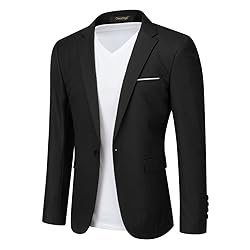 Cloudstyle Men's Suit Jacket One Button Slim Fit