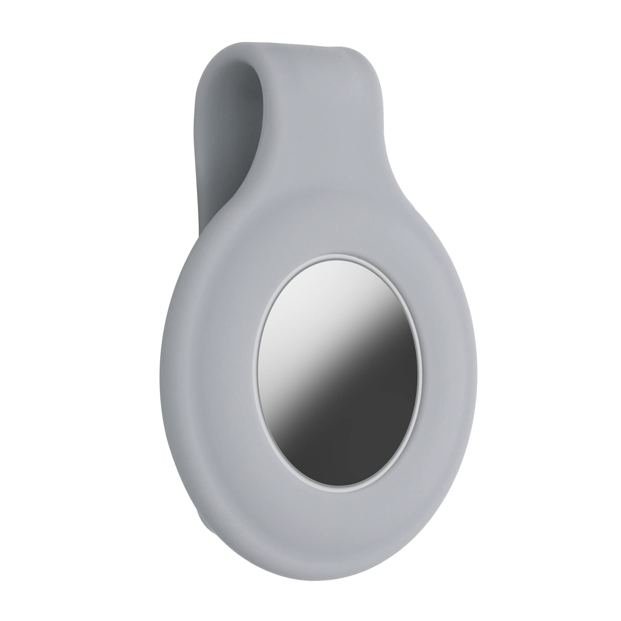 kwmobile Silicone Clip Compatible with Apple AirTag - Protective Silicone Clip for Tracker - Grey