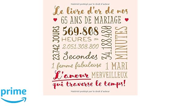 Le Livre D Or De Nos 65 Ans De Mariage Decoration Pour Les Noces