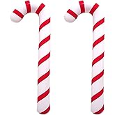 Soochat 2 Pcs Inflatable Candy Canes Balloons Inflatable Christmas Candy Cane for for Christmas Indoor and Outdoor Party Decorations Winter Holiday Supplies (Red)