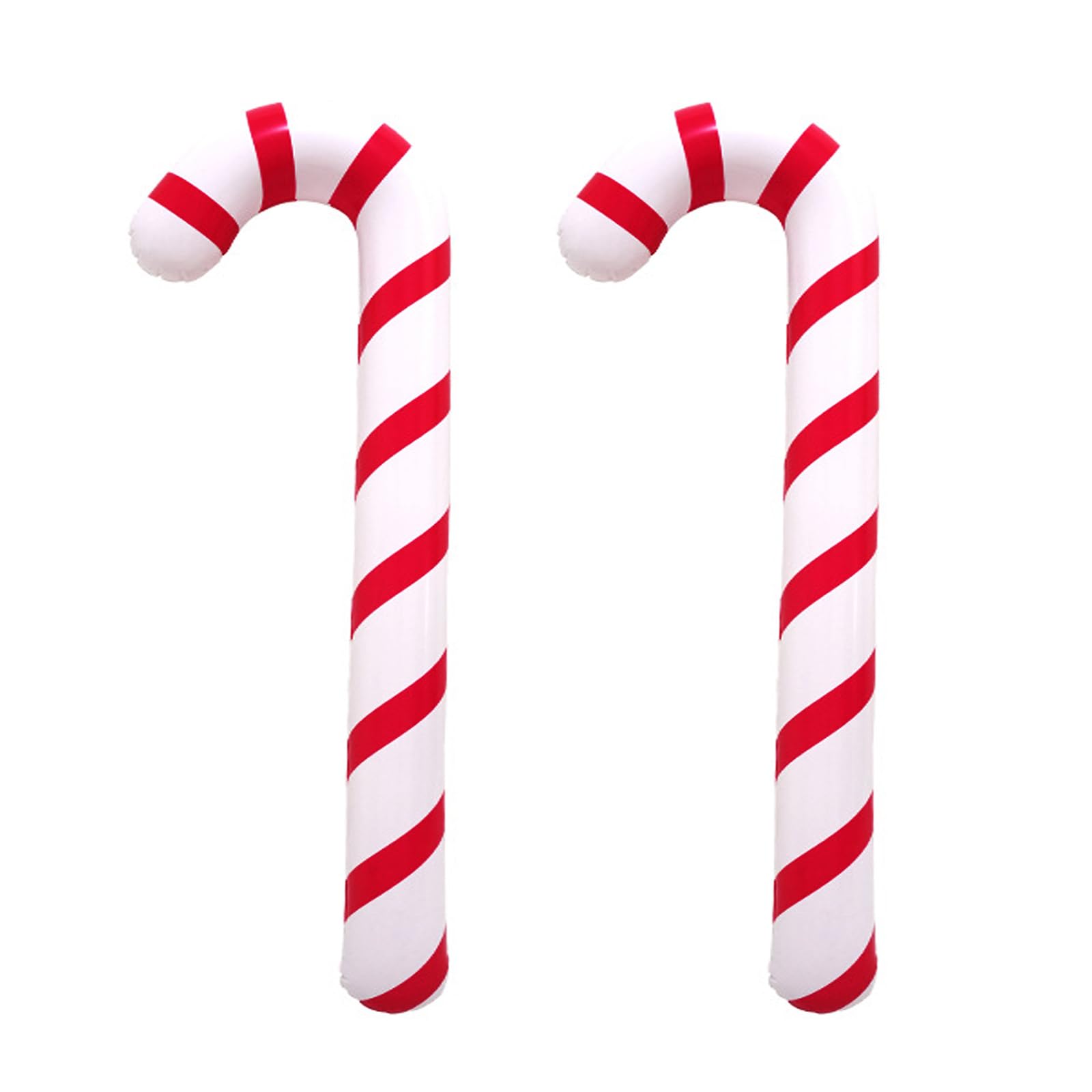 Photo 1 of *ONLY 1* Soochat 2 Pcs Inflatable Candy Canes Balloons Inflatable Christmas Candy Cane for for Christmas Indoor and Outdoor Party Decorations Winter Holiday Supplies (Red)