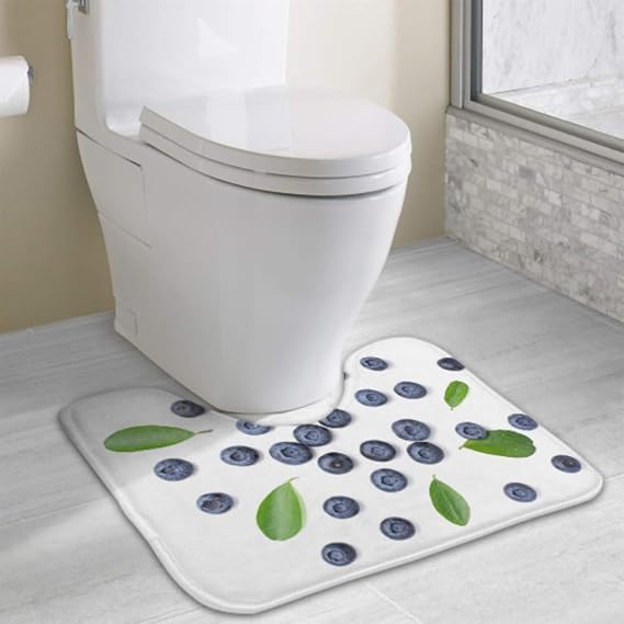 Health Protective Blueberries Contour Toilet Bath Mat UShape Contoured