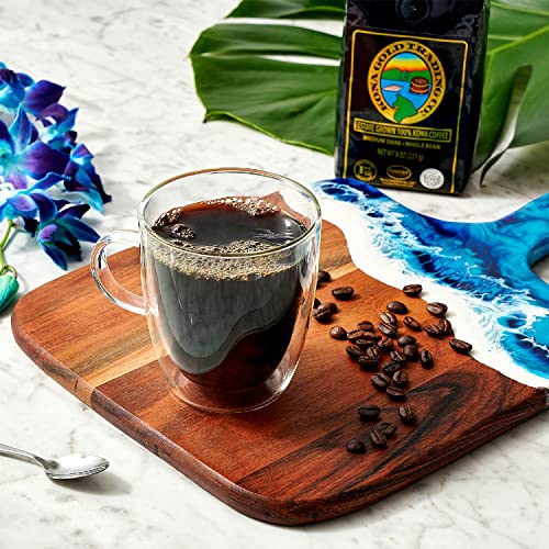 Kona Gold Coffee Whole Beans 8 oz, by Kona Gold Rum Co. Freshly