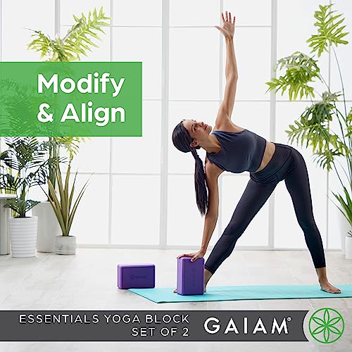 Gaiam Essentials Yoga Block (Set Of 2) Supportive LatexFree Eva Foam
