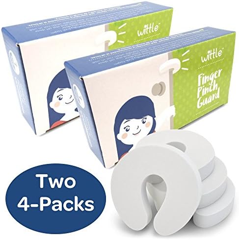 Baby Proofing Foam Door Stopper by Wittle (Two 4-Packs). Guard Little Fingers From Getting Pinched Due to Slamming Doors!