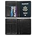 ACdream Passport Holder and Vaccine Card Holder Combo, Cover Wallet, Leather Travel Documents Organizer Protector, RFID Blocking, for Women/Men