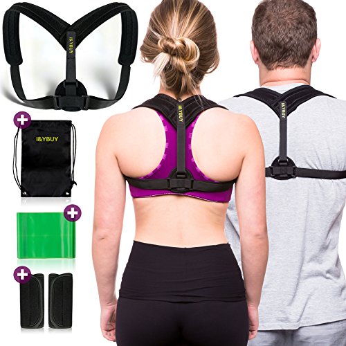 Back Posture Corrector for Men and Women - Size S-XL Adjustable Back Brace - Upper Back, Neck and Shoulder Posture Support - Back Pain Relief - Back Straightener - Clavicle Posture Brace