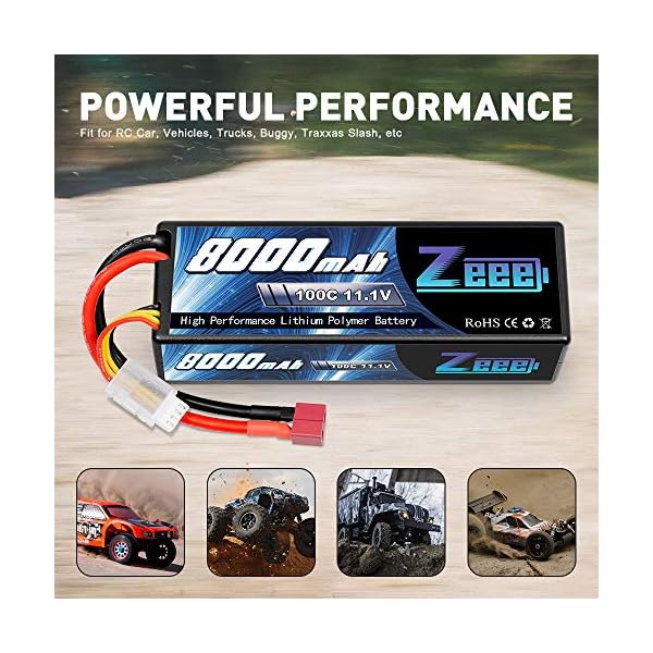 Zeee 3S Lipo Akku 11,1V 8000mAh 100C Hardcase Batterie mit Deans T Stecker für RC Evader BX Auto Car Truck LKW Truggy RC… – Bild 7