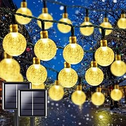 Super Bright 2-Pack 100Led 64FT Crystal Globe Solar