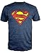 Superman Logo Shield Heathered Navy Slim-Fit T-Shirt