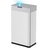TLSUNNY 16 Gallon Motion Sensor Trash Can,Touchless Automatic Garbage Can | Brushed Stainless Steel Smart Bin, with Bag Holder,Soft Close Lid,for Kitchen,Office,RV,Bedroom,Living Room (Silver, 60L)