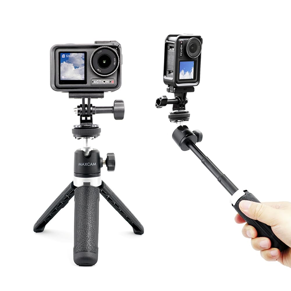 Photo 1 of MAXCAM Mini Selfie Stick Tripod Stand Handle Grip Compatible with DJI Osmo Action 5/4/3
