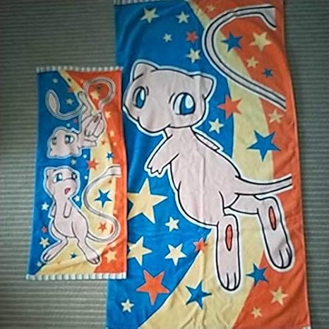 Amazon Co Jp 2点 ポケモン ミュウ バスタオル タオル ハンドタオル フェイスタオル ポケモンセンター ポケモンセンターオリジナル ミュウと星 ホビー
