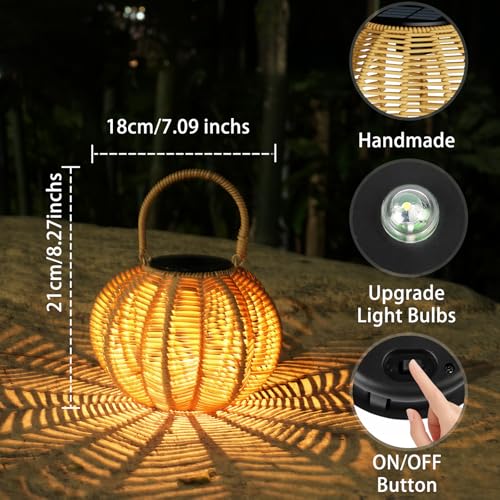 KagoLing Lampe Solaire Exterieur, 2 Lanterne Solaire Exterieur Étanche IP65 Suspension Luminaire, Décoration Jardin, Adaptée aux Balcons Terrasse Cours et Camping Fête, Cadeaux Jardinage