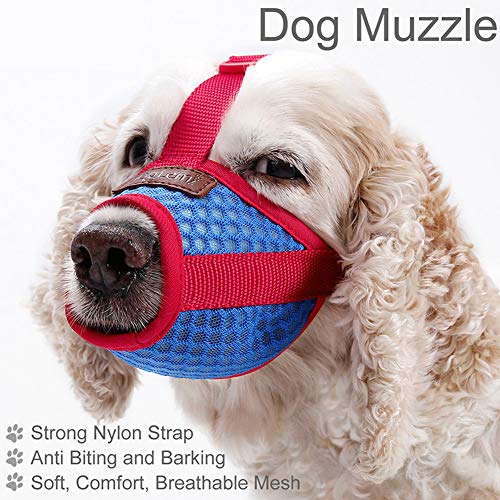 RC GearPro Adjustable Dog Muzzle, Pet Mouth Cover Air Mesh for Anti-Biting Anti-Barking Licking for Small Medium Large Dogs (S) - Thumbnail 4