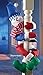 Collections Etc Festive Holiday Snowman Porch Railing or Tree Hugger with Attached Battery-Operated Lantern