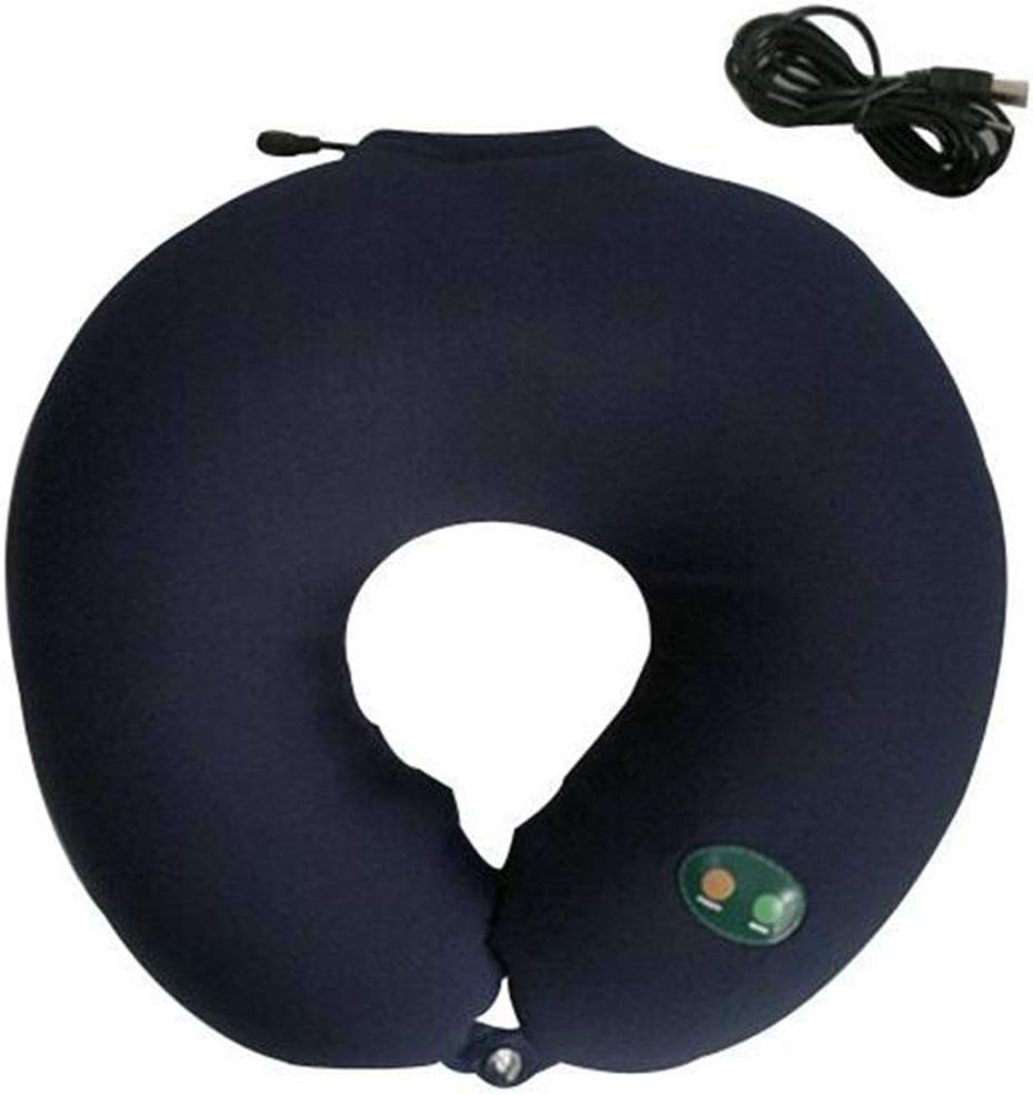 GSPOR Car Massage Pillow Home U-Type Cervical Massage Pillow USB Charge for Home Offive Travel,Blue