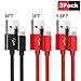 Charger Cable, 3Pack charger compatiable Phone(1.6FT 3FT 6FT)USB Syncing and Charging Cable Data Nylon Braided Cord Charger for PhoneX/8/8 Plus/7/7 Plus/6/6 Plus/6s/6s Plus (Red+Black+Red)