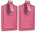 Travelambo Leather Luggage Bag Tags (Pink)