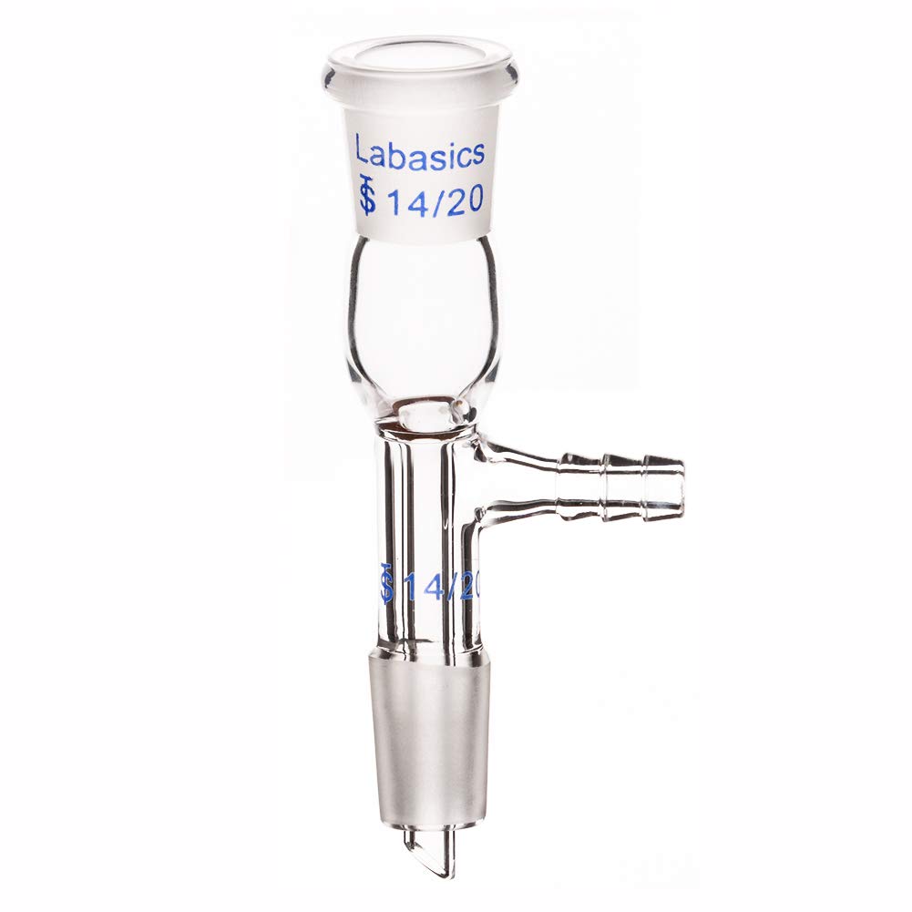 Labasics Glass Vacuum Take Off Adapter, Straight, Short Stem with 14/20 Joints