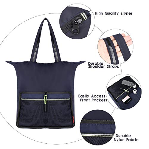 Lightweight Foldable Waterproof Shoulder Tote Bag for Shopping Sports Gym Travel - Thumbnail 4