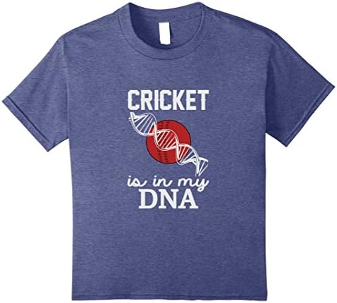 Kids Cricket Is In My DNA Funny Cool Cricket Player Gift T-Shirt 8 Heather Blue