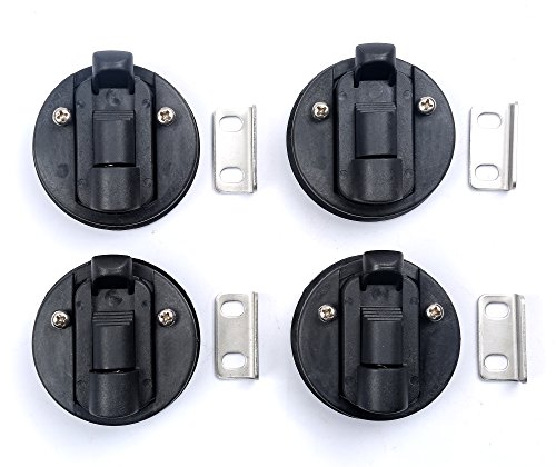 image for THORN Boat 2'' Flush Pull Slam Latch Black Plastic Round for RV Boat M
