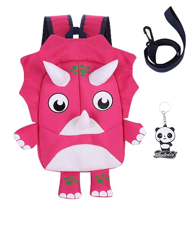 ITODA Kids Toddlers Cute Dinosaur Walking Safety Harness Backpack Walker's Bag With Reins Belts Travel Racksack Cartoon Nursery School Bag Daypack for Boys Girls for 1-7Years Old