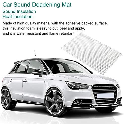 Car Sound Deadening Mat,47pcs 9.8x15.8inch 1.3mm Thickness 50sqft Butyl Automotive Sound Deadener Audio Noise Insulation and dampening