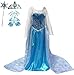 Snow Queen Elsa Blue Snowflake Long Cape Dress Costume (7-8, Style 1)