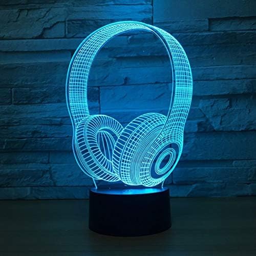 3D Night Light Headphones Music Table Lamp Switch Light Indoor Light USB LED