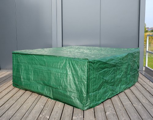 Royal Gardineer Loungegarnitur Abdeckung: XL-Gewebe-Abdeckplane für die komplette Garnitur, 250 x 80 x 210 cm (Abdeckung für Lounge Garnitur, Abdeckplane Lounge Garnitur, Winterschutz) – Bild 3