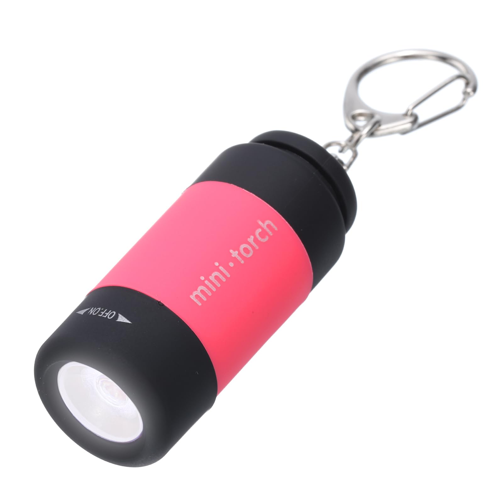 PATIKIL Mini Keychain Flashlight, Pocket LED Flashlight Portable Torch USB Rechargeable for Outdoor Camping Party, Pink