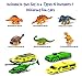 Think N Thrill Dinosaur Toys Storage Carrier for Kids Includes 6 Mini Dinosaurs 3 Toy Cars & Helicopter - #1 Best Fun Playset for Boys & Girls - Great for Children Ages 3+ Years Old (Dinosaur)