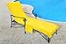 Pool Side 1000-Gram Chaise Cover, Pool lounge Chair Cover with 10-Inch Slip-on Back and Side Pocket Yellow