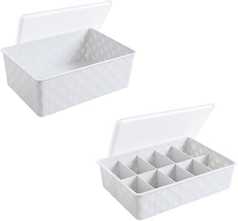 Amazon 子供向けの本 ソックス収納ボックス プラスチック製のワードローブ下着収納ボックス家庭用卓上パンツブラジニングボックス8 8 12 6cm 学生寮に適しています Color D 収納ケース ボックス オンライン通販
