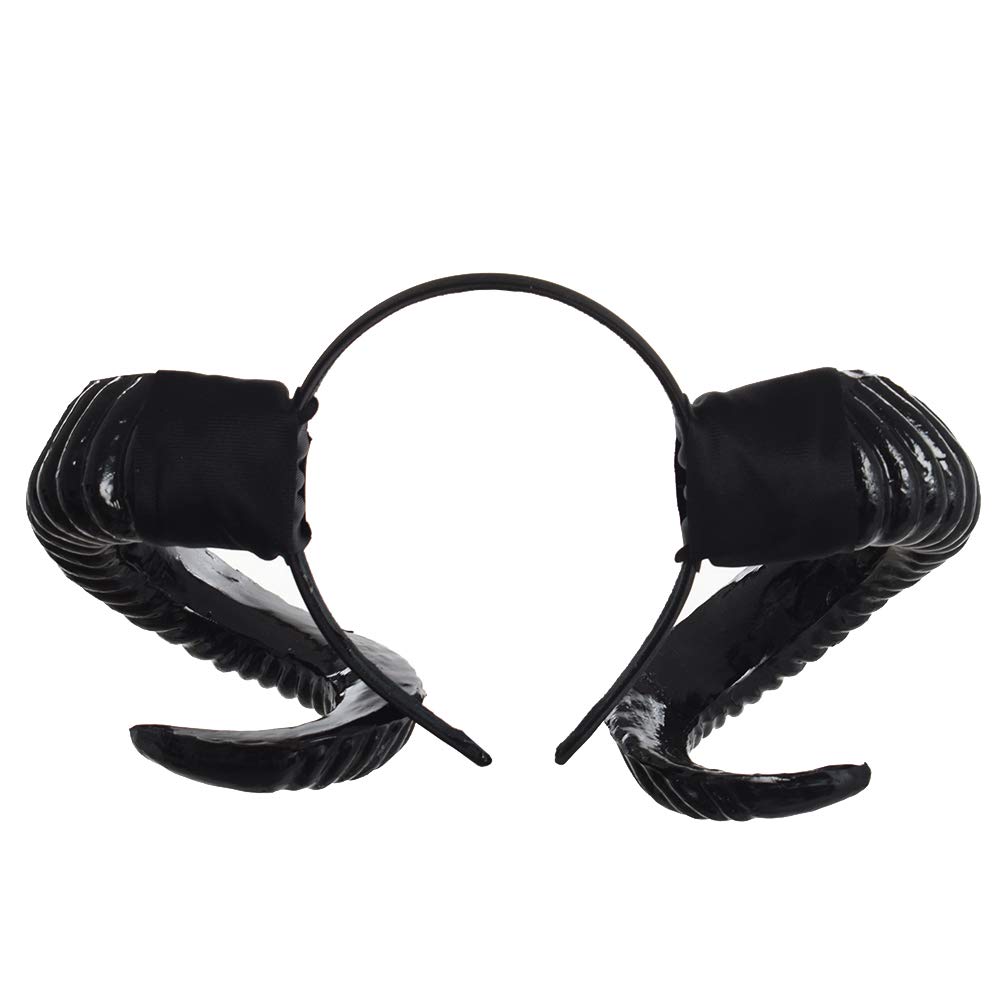 GRACEART Gothic Ram Horns Headband Hair Accessories (Black-2)