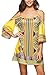 Anatoky Womens Cold Shoulder Spaghetti Strap Tribal Printed Summer Shift Dress,Pattern 7,Medium