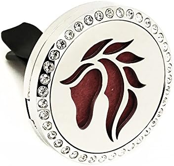 Efantina Horse Aromatherapy Essential Oil Diffuser Vent Clip - Car Air Freshener Stainless Steel Fragrance Perfume Locket Jewelry with crystals - Improve Air Quality